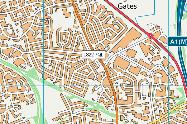 LS22 7QL map - OS VectorMap District (Ordnance Survey)