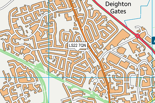 LS22 7QN map - OS VectorMap District (Ordnance Survey)