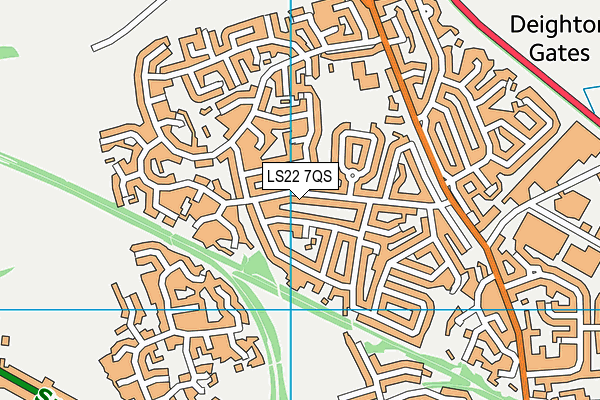LS22 7QS map - OS VectorMap District (Ordnance Survey)