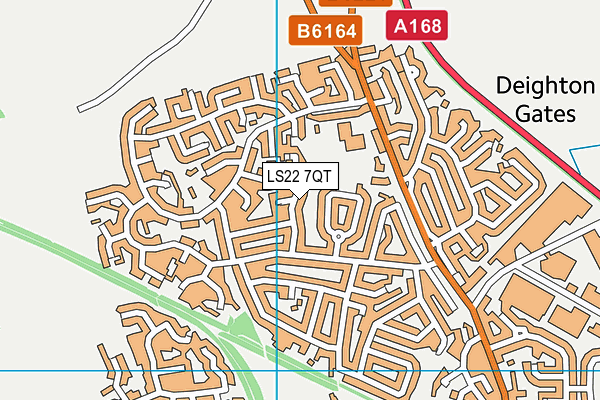 LS22 7QT map - OS VectorMap District (Ordnance Survey)