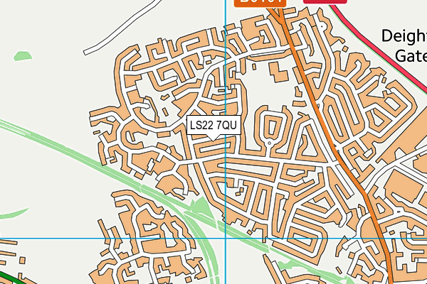 LS22 7QU map - OS VectorMap District (Ordnance Survey)