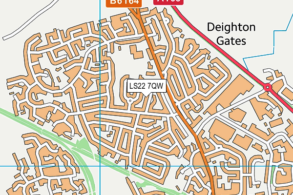 LS22 7QW map - OS VectorMap District (Ordnance Survey)