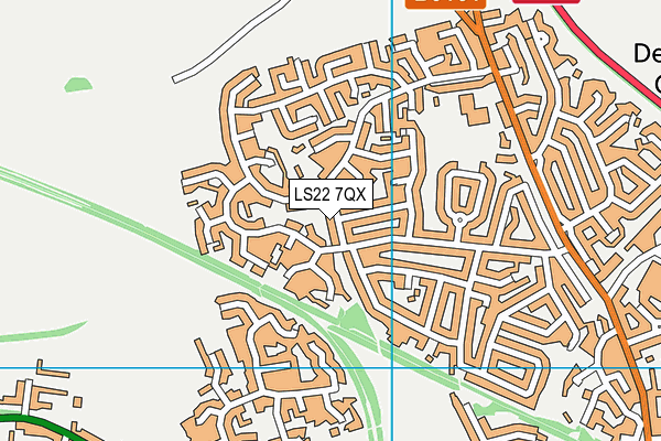 LS22 7QX map - OS VectorMap District (Ordnance Survey)