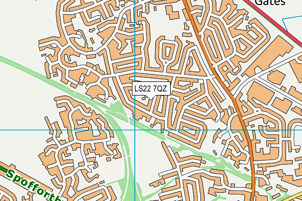 LS22 7QZ map - OS VectorMap District (Ordnance Survey)