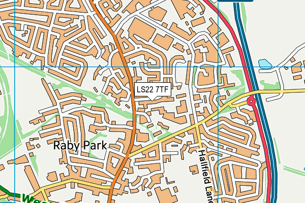 LS22 7TF map - OS VectorMap District (Ordnance Survey)