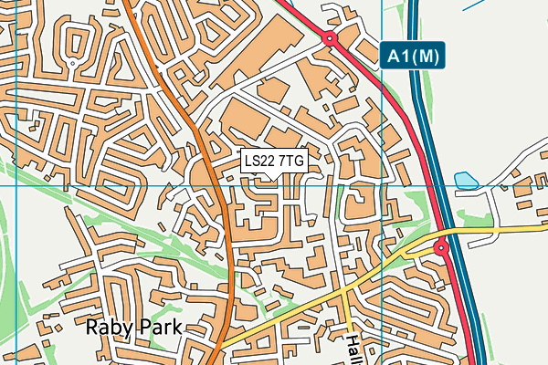 LS22 7TG map - OS VectorMap District (Ordnance Survey)