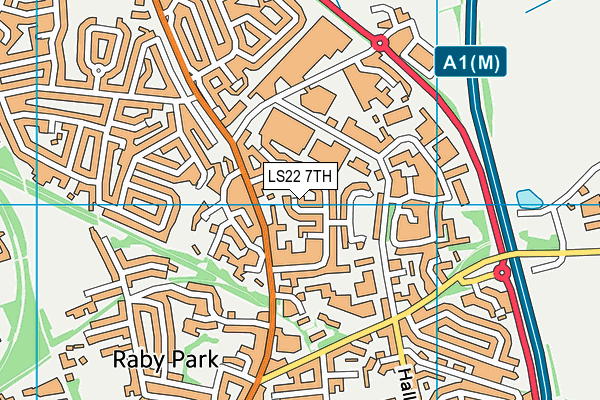 LS22 7TH map - OS VectorMap District (Ordnance Survey)