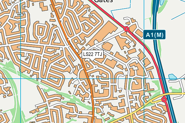 LS22 7TJ map - OS VectorMap District (Ordnance Survey)