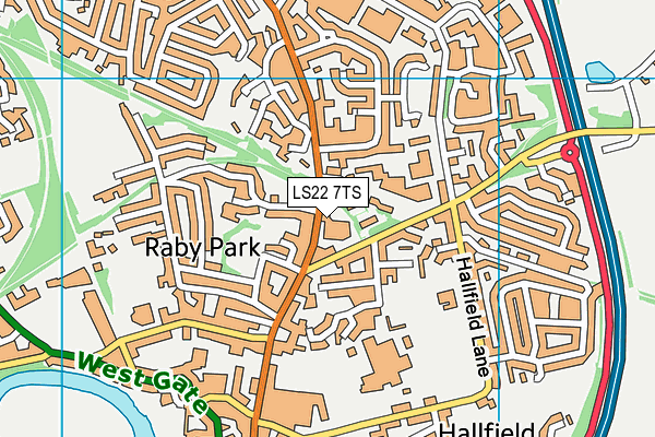 LS22 7TS map - OS VectorMap District (Ordnance Survey)