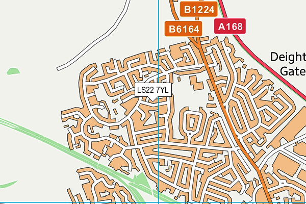 LS22 7YL map - OS VectorMap District (Ordnance Survey)