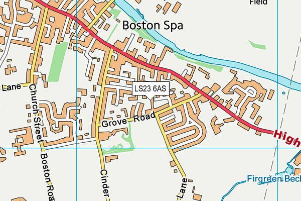 LS23 6AS map - OS VectorMap District (Ordnance Survey)