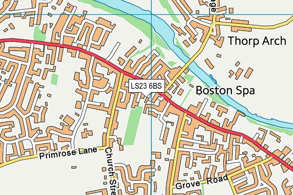 LS23 6BS map - OS VectorMap District (Ordnance Survey)