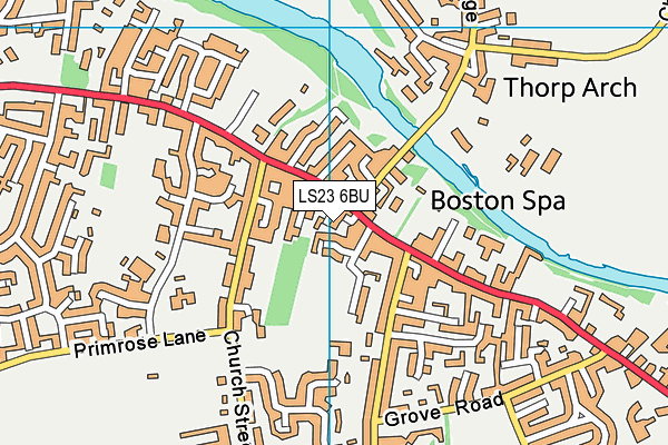 LS23 6BU map - OS VectorMap District (Ordnance Survey)