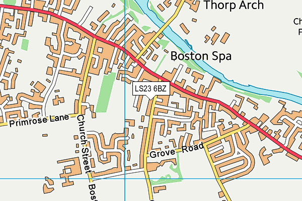 LS23 6BZ map - OS VectorMap District (Ordnance Survey)