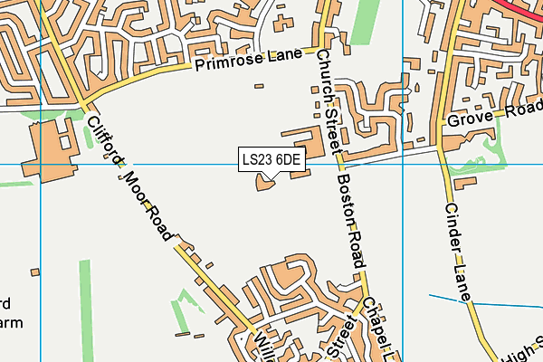 LS23 6DE map - OS VectorMap District (Ordnance Survey)