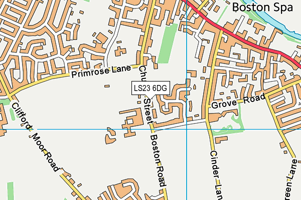 LS23 6DG map - OS VectorMap District (Ordnance Survey)