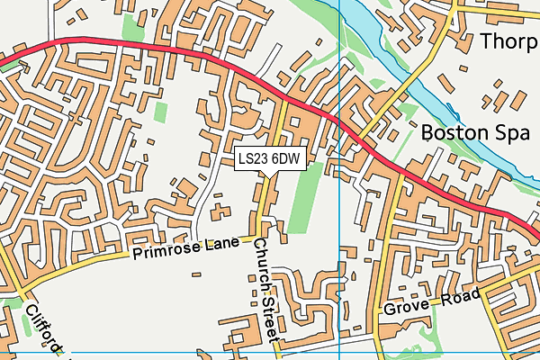 LS23 6DW map - OS VectorMap District (Ordnance Survey)