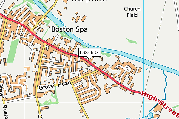 LS23 6DZ map - OS VectorMap District (Ordnance Survey)
