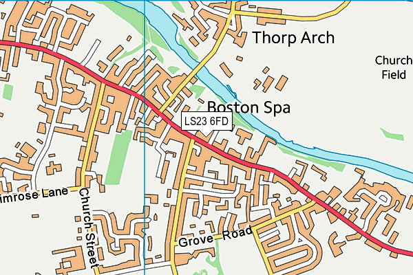 LS23 6FD map - OS VectorMap District (Ordnance Survey)