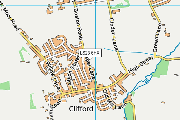 LS23 6HX map - OS VectorMap District (Ordnance Survey)