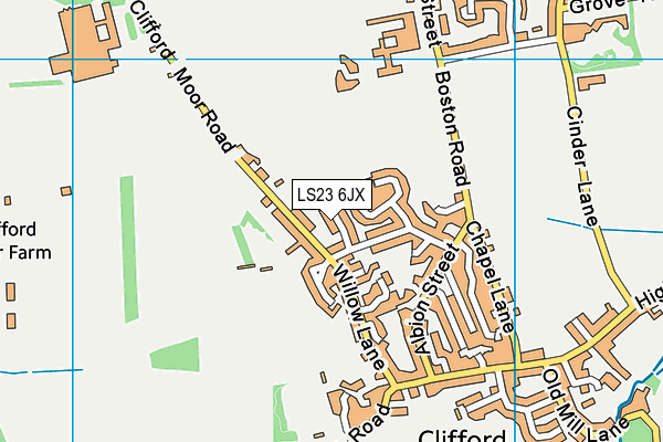 LS23 6JX map - OS VectorMap District (Ordnance Survey)