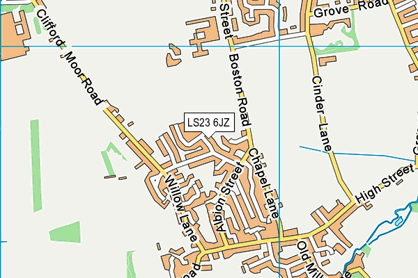 LS23 6JZ map - OS VectorMap District (Ordnance Survey)