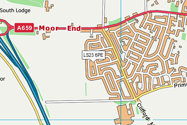 LS23 6PE map - OS VectorMap District (Ordnance Survey)