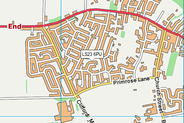 LS23 6PU map - OS VectorMap District (Ordnance Survey)