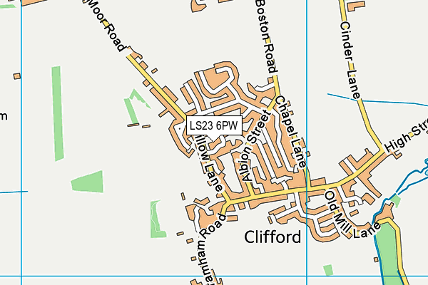 LS23 6PW map - OS VectorMap District (Ordnance Survey)