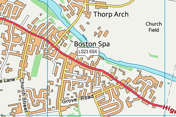 LS23 6SX map - OS VectorMap District (Ordnance Survey)