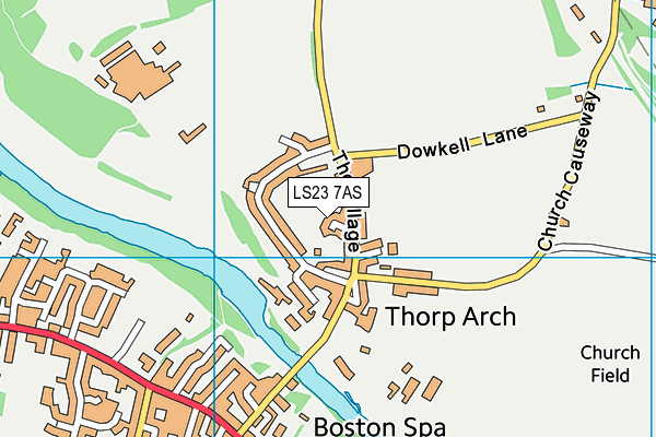 LS23 7AS map - OS VectorMap District (Ordnance Survey)
