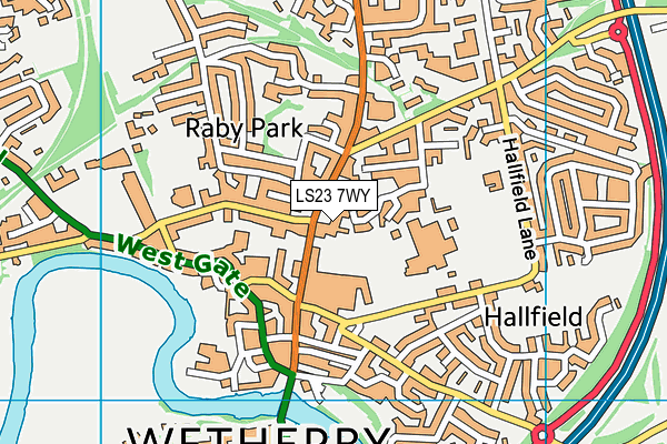 LS23 7WY map - OS VectorMap District (Ordnance Survey)