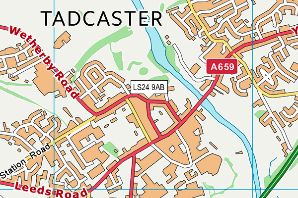 LS24 9AB map - OS VectorMap District (Ordnance Survey)