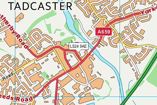 LS24 9AE map - OS VectorMap District (Ordnance Survey)