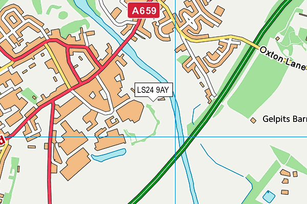 LS24 9AY map - OS VectorMap District (Ordnance Survey)