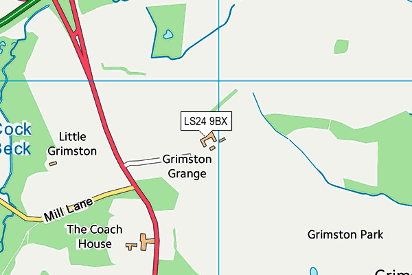 LS24 9BX map - OS VectorMap District (Ordnance Survey)
