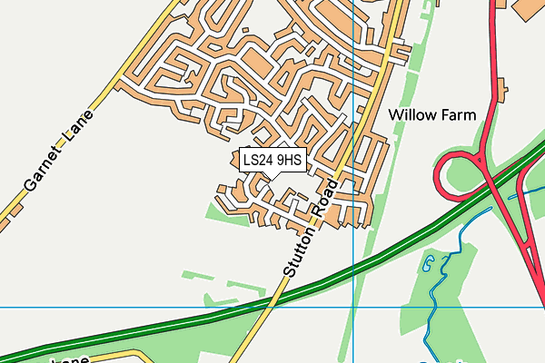 LS24 9HS map - OS VectorMap District (Ordnance Survey)