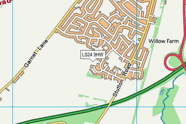 LS24 9HW map - OS VectorMap District (Ordnance Survey)