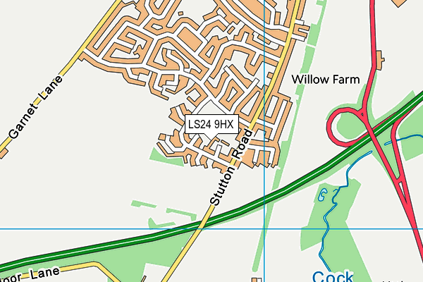 LS24 9HX map - OS VectorMap District (Ordnance Survey)