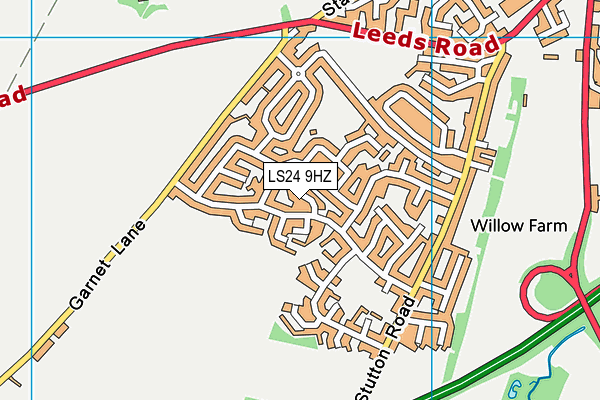 LS24 9HZ map - OS VectorMap District (Ordnance Survey)