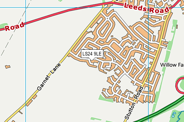 LS24 9LE map - OS VectorMap District (Ordnance Survey)
