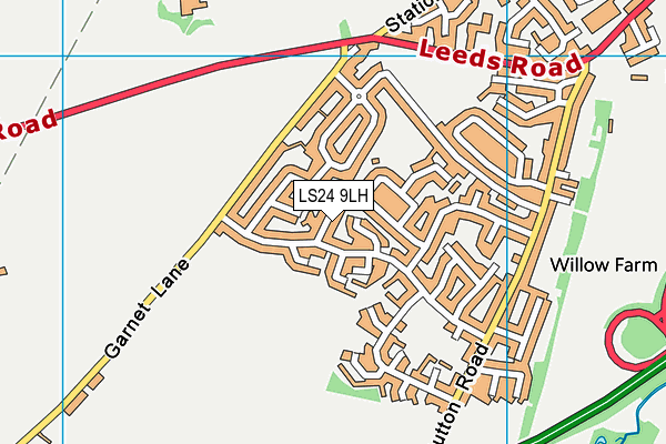 LS24 9LH map - OS VectorMap District (Ordnance Survey)