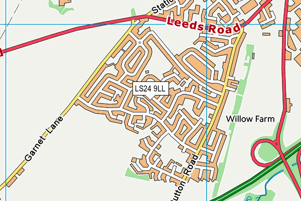 LS24 9LL map - OS VectorMap District (Ordnance Survey)