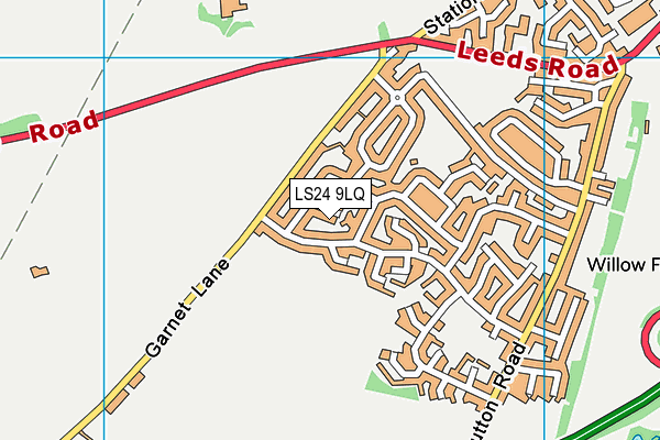 LS24 9LQ map - OS VectorMap District (Ordnance Survey)