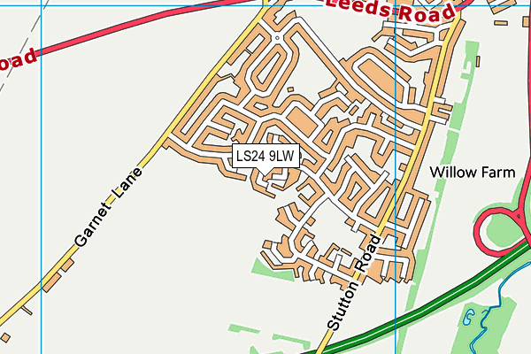 LS24 9LW map - OS VectorMap District (Ordnance Survey)