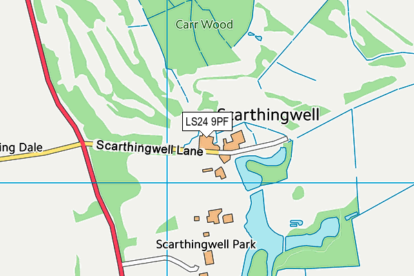 Scarthingwell Golf Course map (LS24 9PF) - OS VectorMap District (Ordnance Survey)