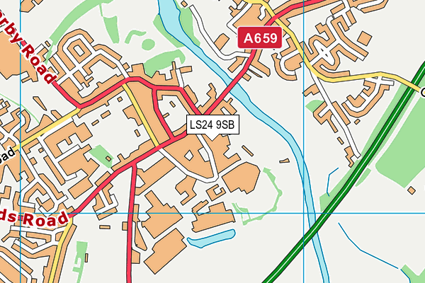 LS24 9SB map - OS VectorMap District (Ordnance Survey)