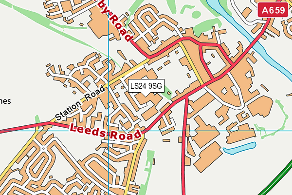 Tiger Health And Fitness (Closed) map (LS24 9SG) - OS VectorMap District (Ordnance Survey)