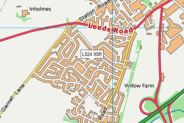 LS24 9SR map - OS VectorMap District (Ordnance Survey)