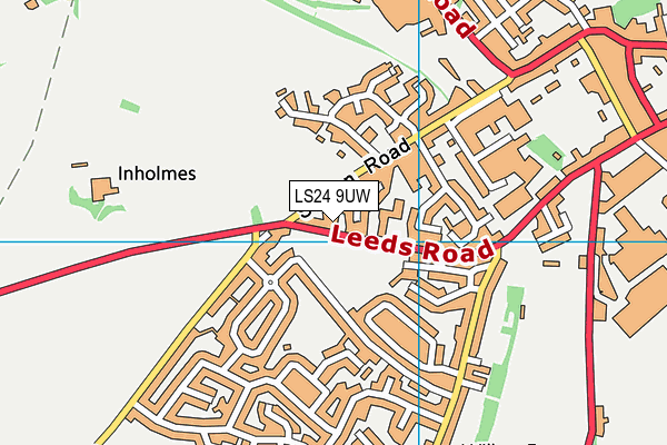 LS24 9UW map - OS VectorMap District (Ordnance Survey)